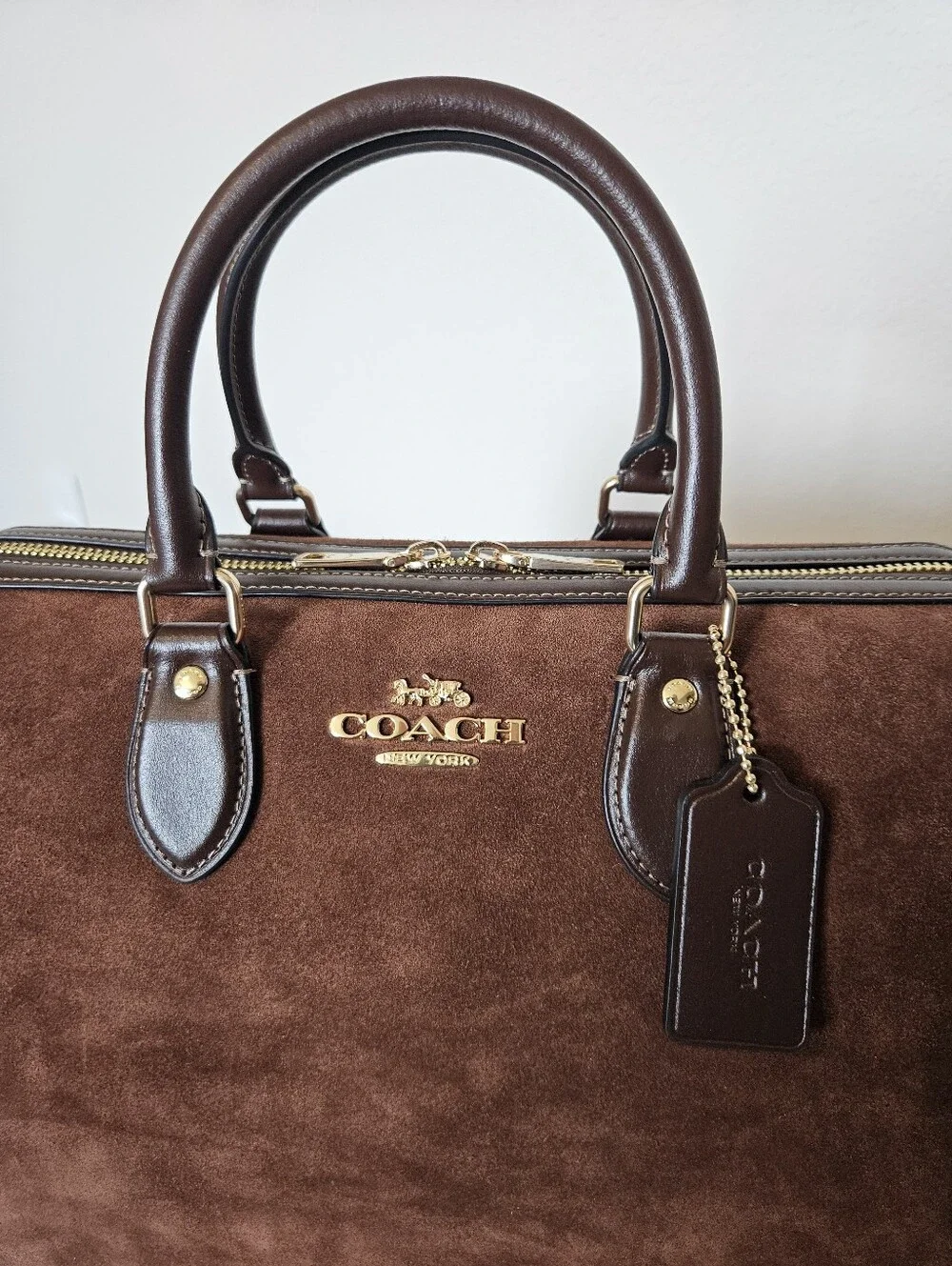 Coach Rowan Large Satchel - Vintage Brown Suede - NWOT - Picture 11 of 11